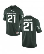 Men's Michigan State Spartans NCAA #21 Cam Chambers Green Authentic Nike Stitched College Football Jersey VF32L86MI